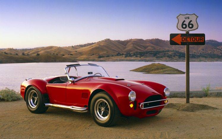 USA, Road, Route 66, Old Car, Shelby, Shelby Cobra 427 HD Wallpaper Desktop Background