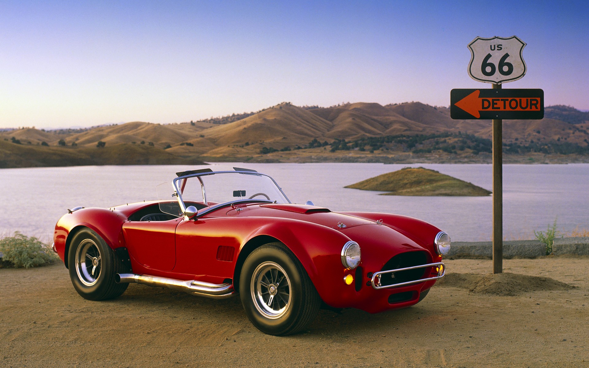 USA, Road, Route 66, Old Car, Shelby, Shelby Cobra 427 Wallpaper