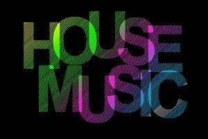 house Music, Typography, Black Background, Stripes