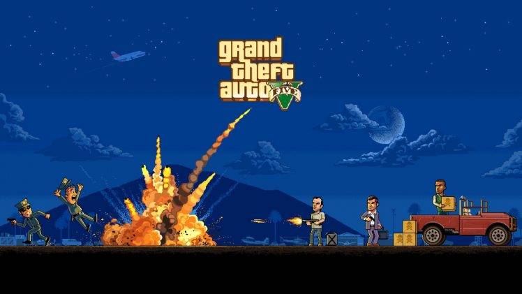 video Games, Grand Theft Auto V, Pixel Art HD Wallpaper Desktop Background