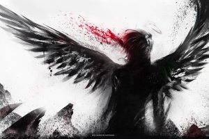 abstract, Fantasy Art, Wings, Angel, Blood Spatter