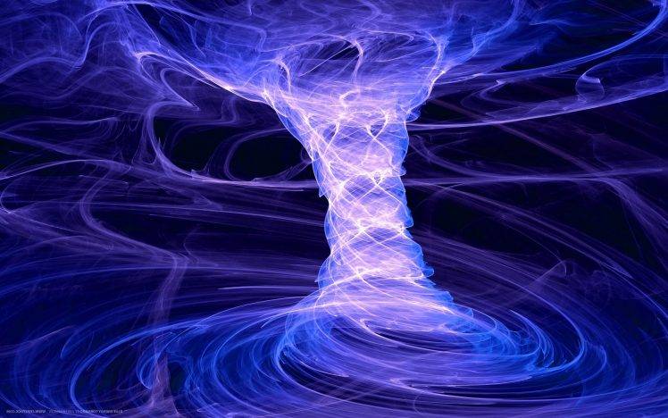 minimalism, Digital Art, Abstract, Blue Background, Tornado, Spiral HD Wallpaper Desktop Background