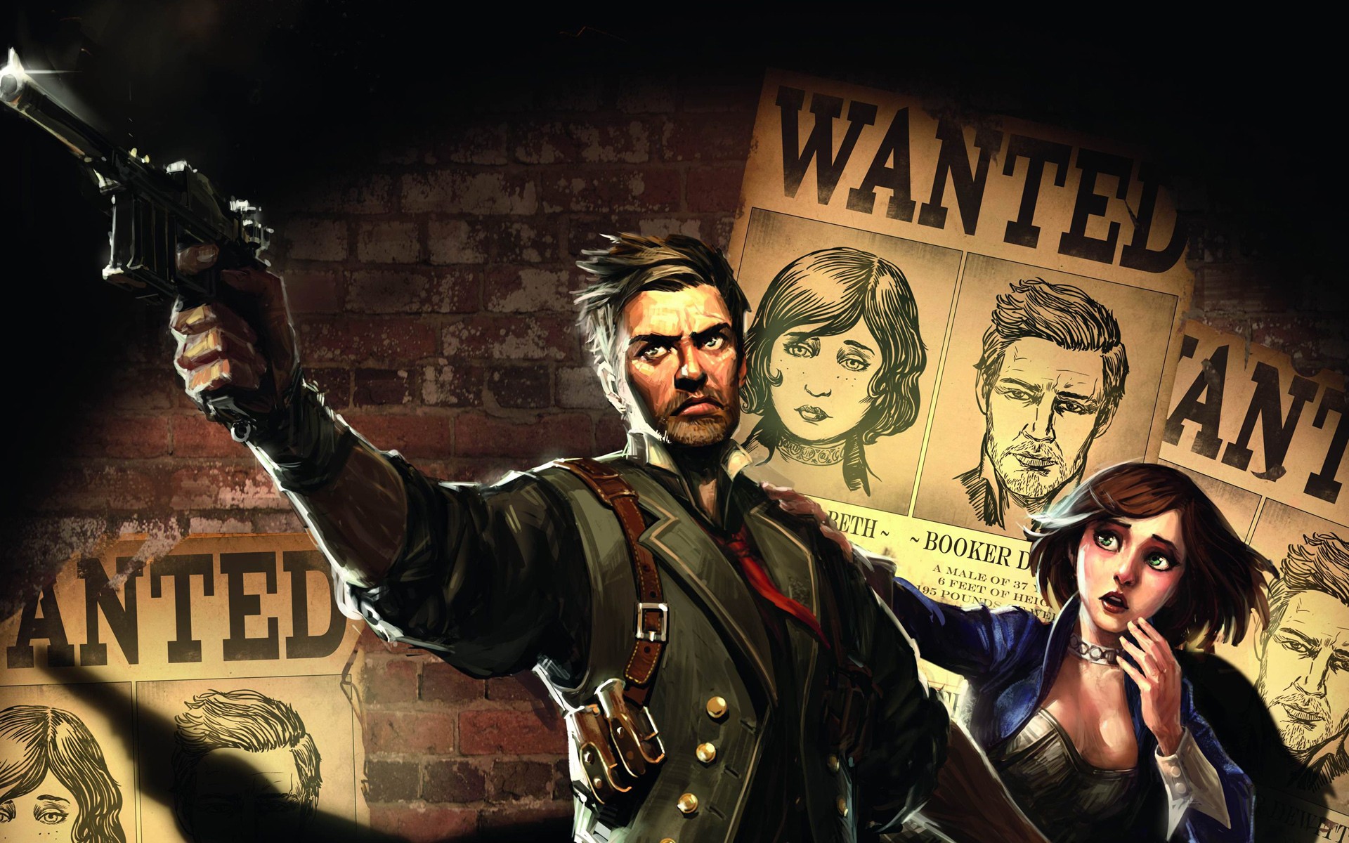 BioShock, BioShock Infinite, Video Games, Booker DeWitt, Gun, Pistol, Elizabeth (BioShock) Wallpaper