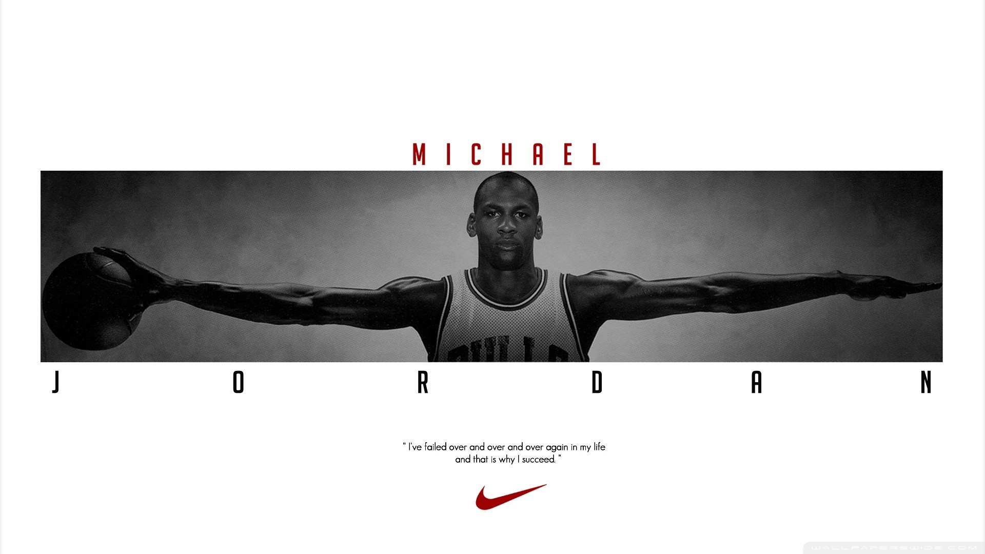 Michael Jordan, Quote, White Background, Typography, Chicago Bulls Wallpaper