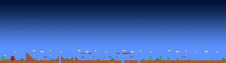 Super Mario, Video Games, Arcade, Pixels, Triple Screen HD Wallpaper Desktop Background