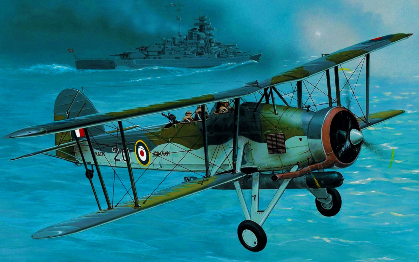 biplane, World War II, Airplane, Aircraft, War, Torpedo, Military, Military Aircraft, Royal Navy, Bismarck (ship) Wallpaper