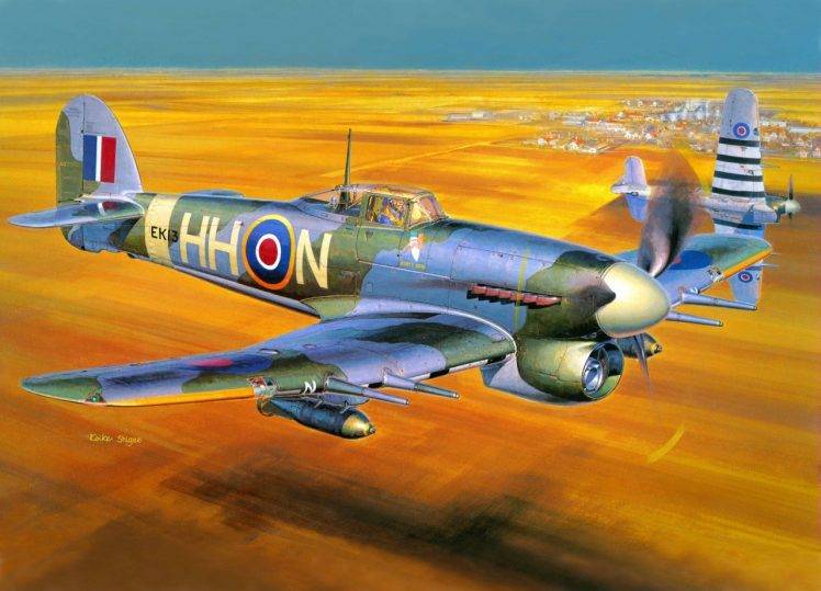 World War II, Airplane, Aircraft, Hawker Typhoon, Military, Military Aircraft, D Day, Hawker Tempest HD Wallpaper Desktop Background