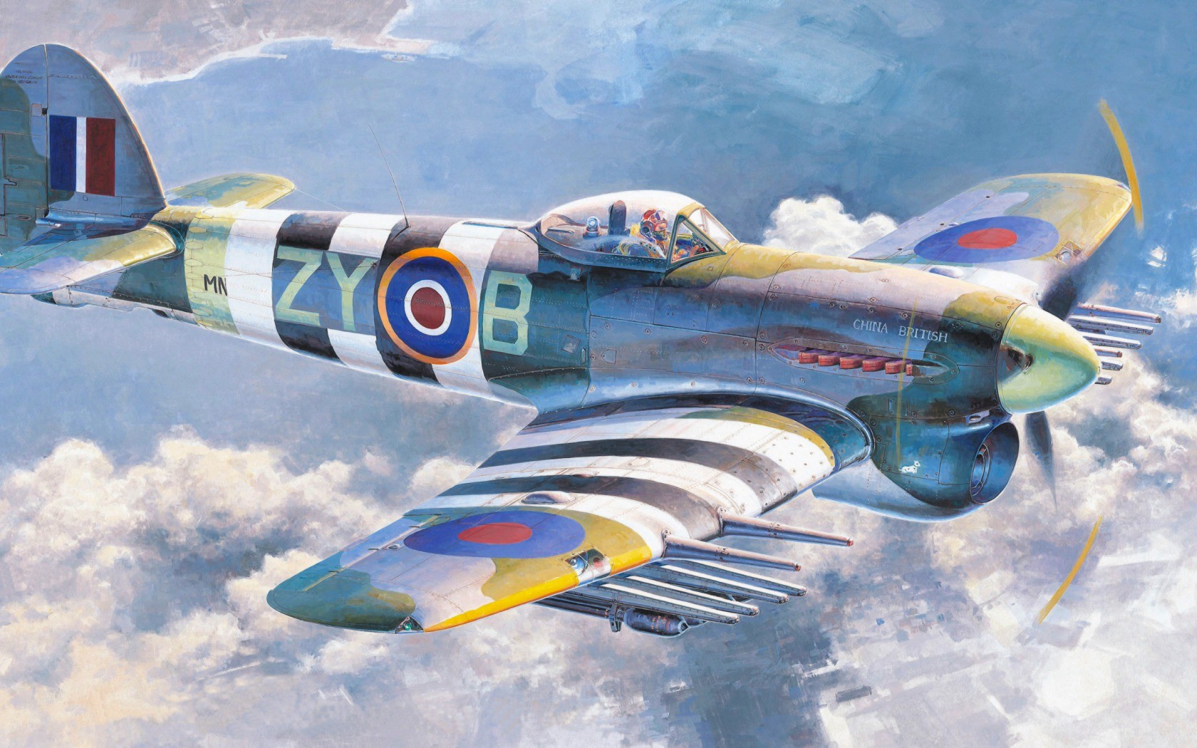 World War II, Airplane, Aircraft, Hawker Typhoon, Military, Military Aircraft, D Day Wallpaper