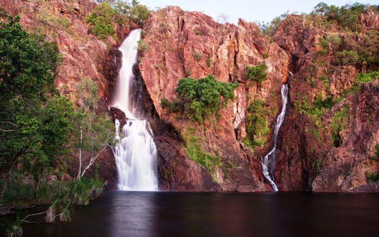 nature, Landscape, Waterfall, Water, Cliff, Trees HD Wallpaper Desktop Background