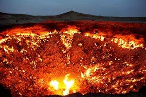 nature, Landscape, Door To Hell, Turkmenistan, Fire