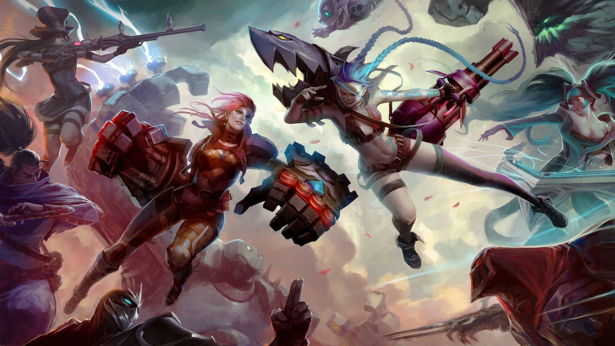 League Of Legends, Ziggs, Malphite, Jinx (League Of Legends), Sona, Zed, Yasuo, Vi, Shen, Blitzcrank, Miss Fortune Wallpaper