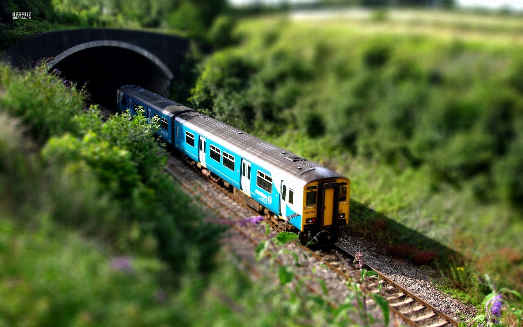 nature, Blurred, Train, Tilt Shift Wallpaper