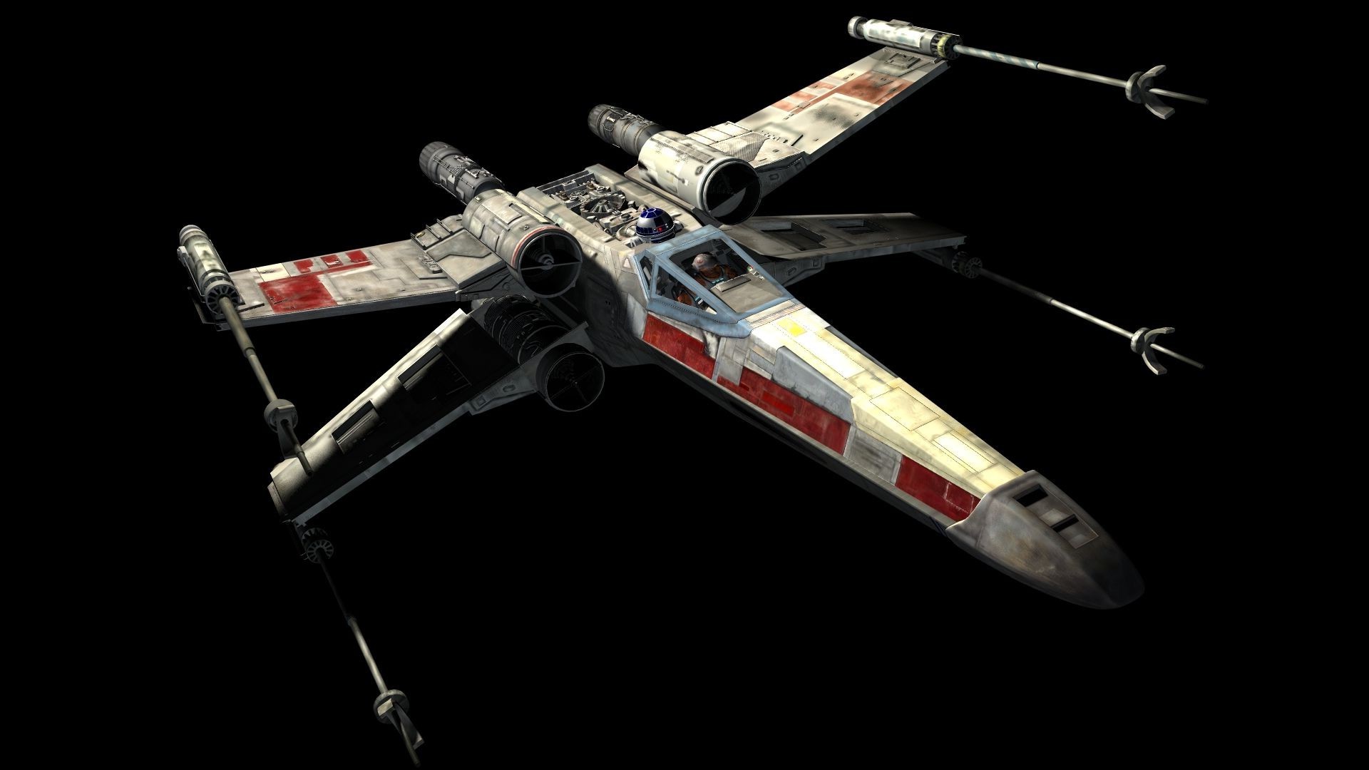 Star Wars, X wing, Space, Movies, Black Background Wallpaper