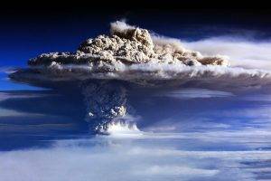 nature, Clouds, Sky, Explosion, Dust, Bomb