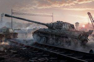 World Of Tanks, War, Tank, ISU 152, Video Games, Artwork, Digital Art, Railway, E 75