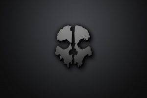 skull, Artwork, Minimalism, Gray Background, Call Of Duty, Call Of Duty: Ghosts, Dishonored