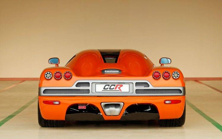 Koenigsegg, Koenigsegg CCR, Orange Cars, Hypercar, Tailights, Mid engine HD Wallpaper Desktop Background