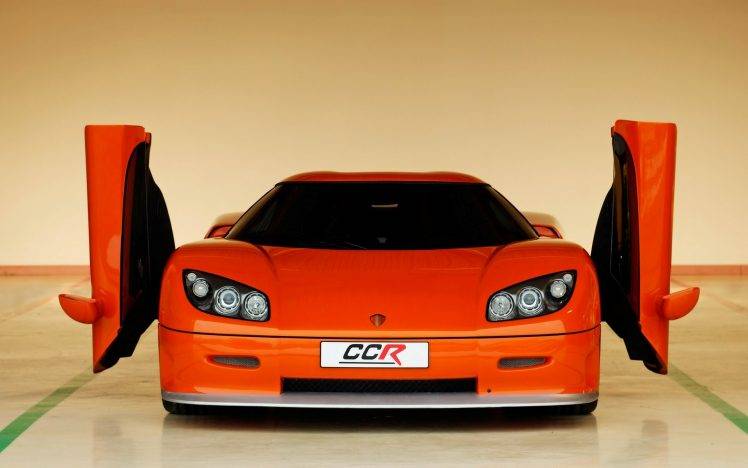 Koenigsegg, Koenigsegg CCR, Orange Cars, Swedish Cars, Hypercar, Headlights HD Wallpaper Desktop Background