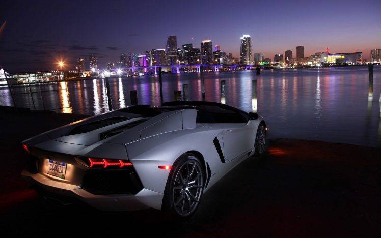 Lamborghini, Lamborghini Aventador LP700 4 Roadster, Lamborghini Aventador, Miami HD Wallpaper Desktop Background