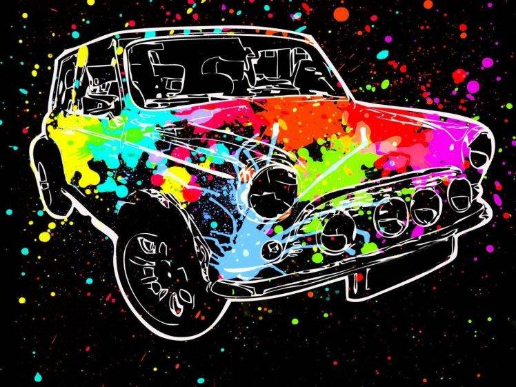 car, Paint Splatter HD Wallpaper Desktop Background