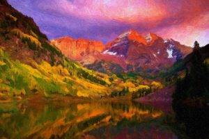 landscape, Painting, Mountain