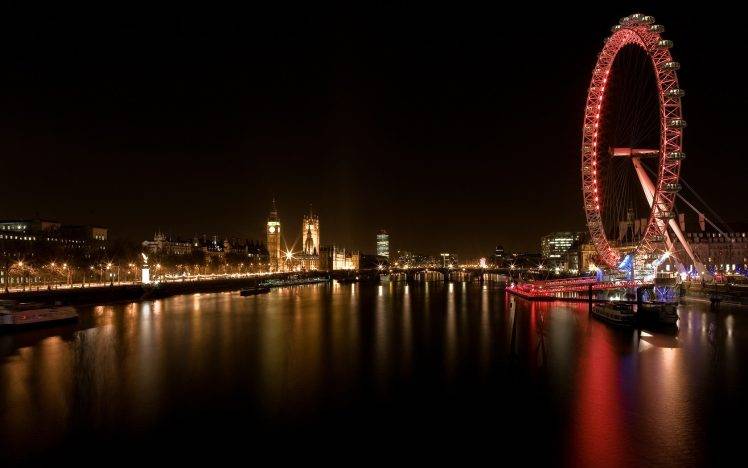 London, London Eye, UK, Ferris Wheel, River Thames, Big Ben HD Wallpaper Desktop Background
