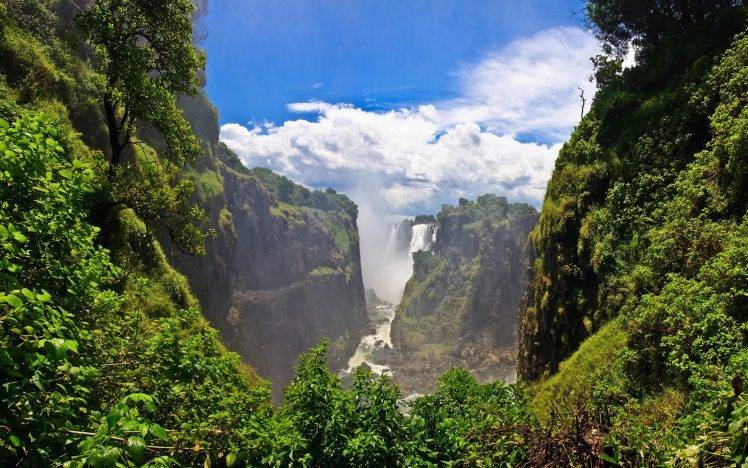 nature, Landscape, Waterfall, Valley HD Wallpaper Desktop Background