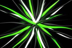 abstract, Digital Art, Black Background, Green, 3D, Tentacles, Artwork