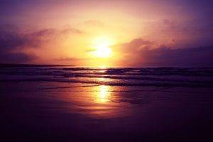sunset, Landscape, Nature, Beach, Waves, Sea, Coast, Reflection