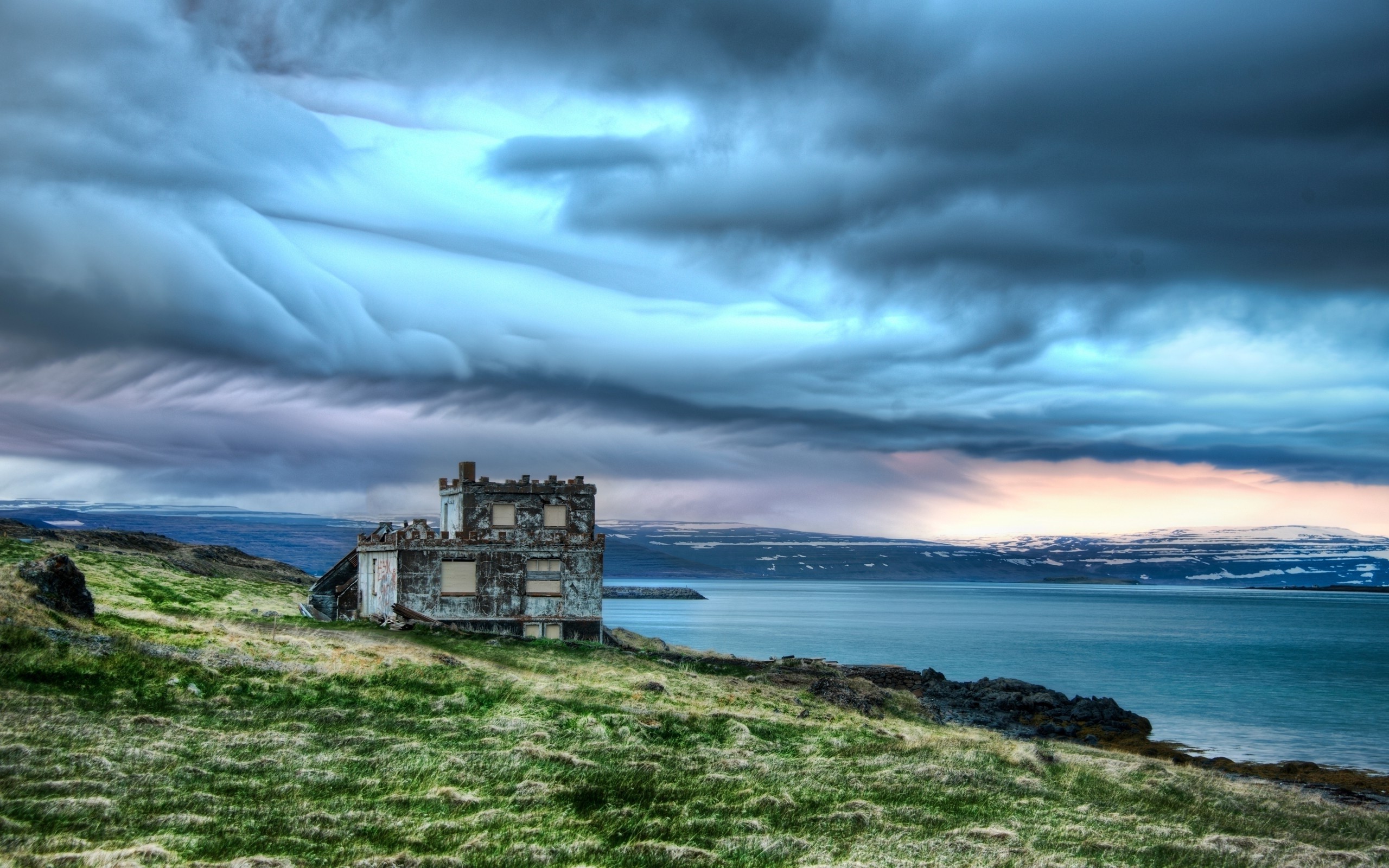 nature, Castle, Iceland, Clouds, Landscape, HDR Wallpaper