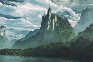 fantasy Art, Nature, Landscape, Mountain, Render