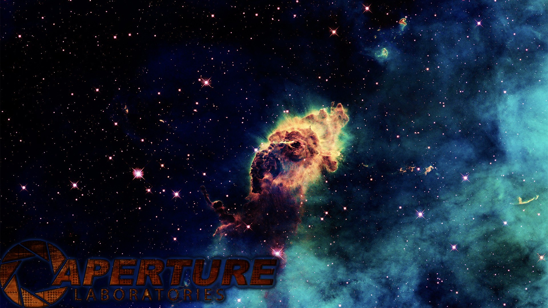 Aperture Laboratories, Aperture, Portal, Portal 2, Space, Video Games, Gamers, Blue, Black, Orange Wallpaper
