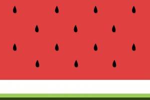 minimalism, Abstract, Digital Art, Watermelons, Lines, Red, White, Green, Imagination