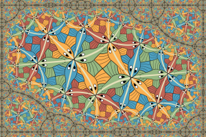 optical Illusion, Drawing, M. C. Escher, Psychedelic, Animals, Symmetry, Colorful, Fish