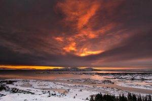 nature, Landscape, Iceland, Sunset