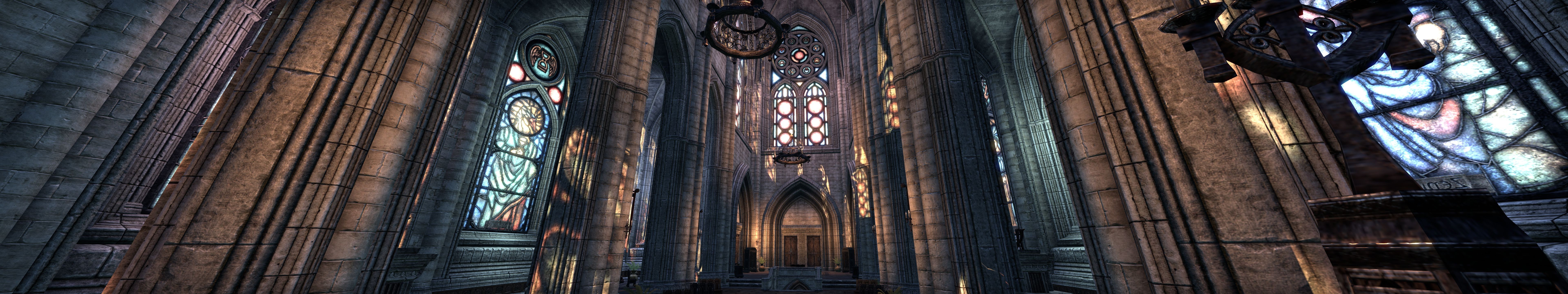 The Elder Scrolls Online, Quadruple Monitors, Church, Cathedral Wallpaper