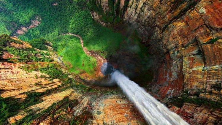 Venezuela, Waterfall, Landscape, Nature, Mount Roraima, Canyon, Forest HD Wallpaper Desktop Background