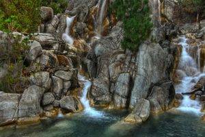 nature, Landscape, Waterfall, Rock
