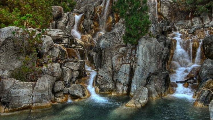 nature, Landscape, Waterfall, Rock HD Wallpaper Desktop Background