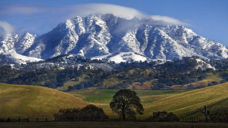 nature, Landscape, Mountain, Hill, Trees, Snow HD Wallpaper Desktop Background