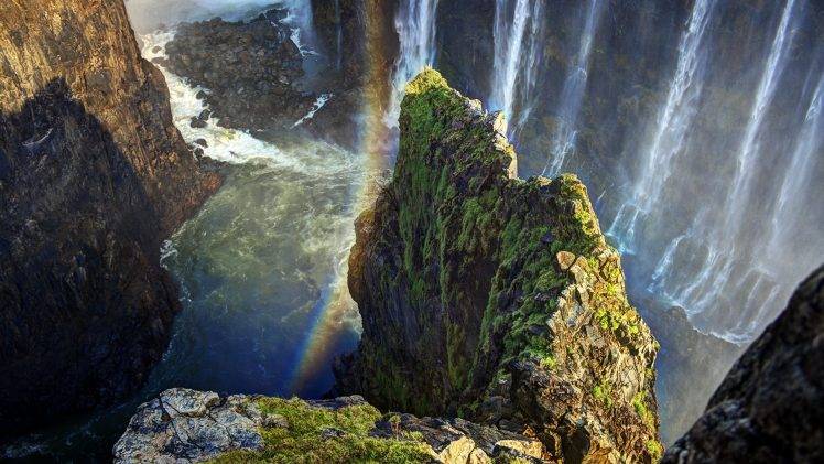 nature, Waterfall, Landscape, Rock HD Wallpaper Desktop Background