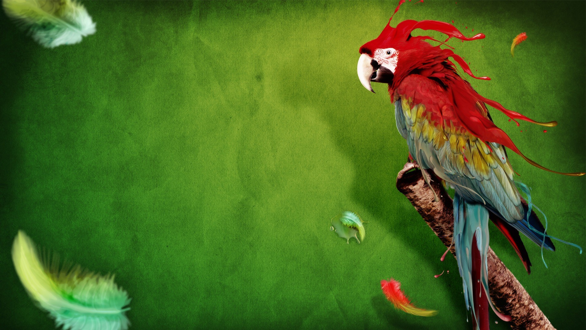 macaws, Animals, Digital Art, Birds, Parrot, Feathers Wallpaper