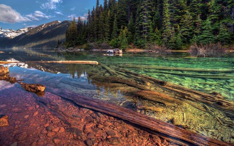 nature, Lake, Trees, Mountain HD Wallpaper Desktop Background