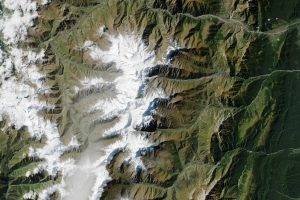 nature, Landscape, Mountain, Snow, Winter, Satellite, Russia, Glaciers, Birds Eye View, NASA