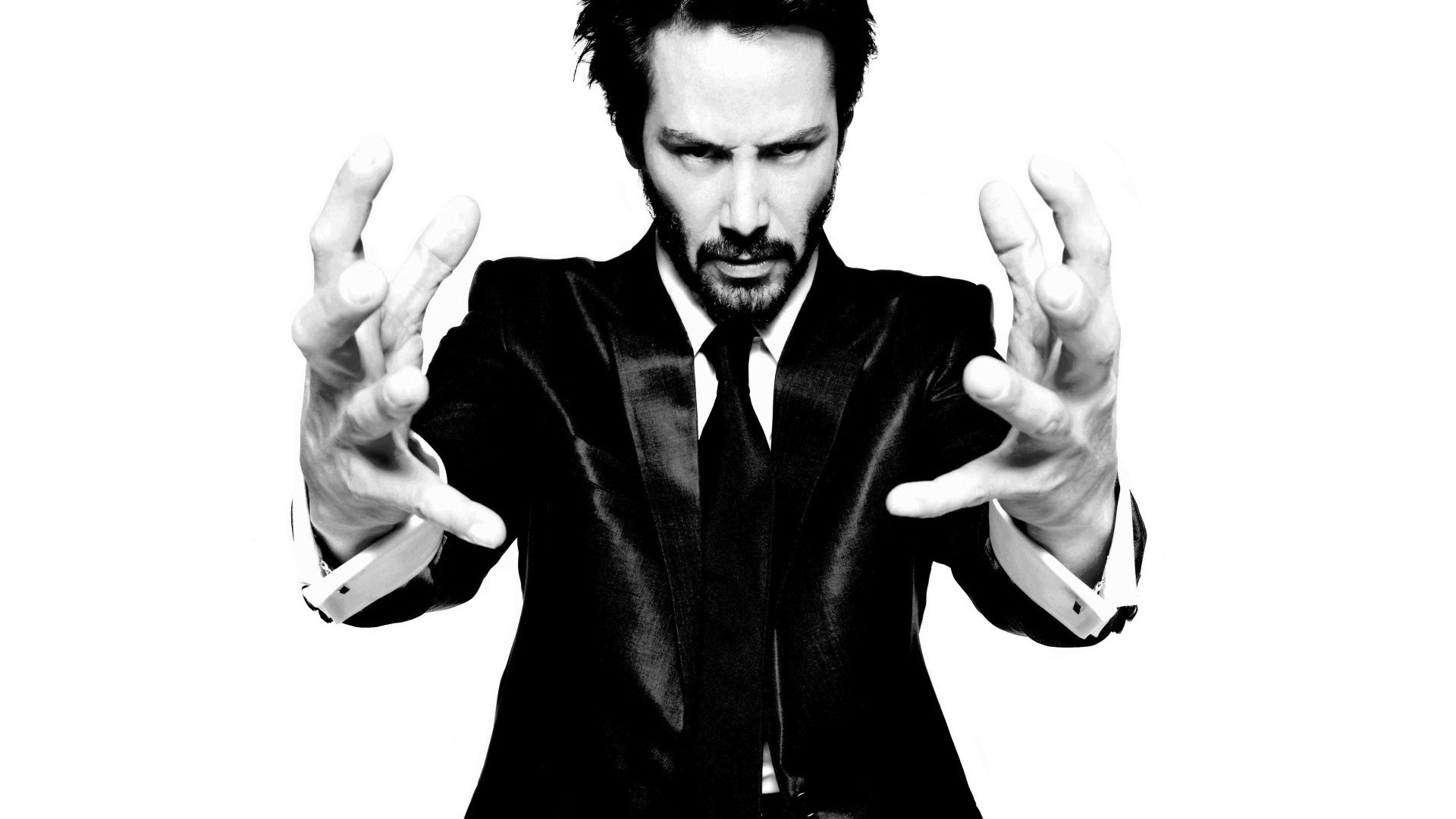 celebrity, Keanu Reeves, Actor, Monochrome Wallpaper