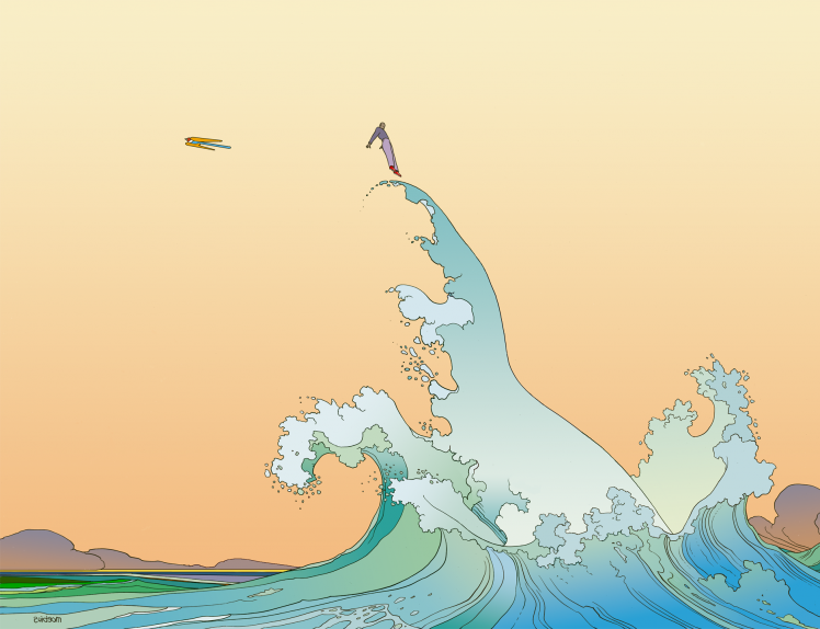 comics, Mœbius, Artwork, Waves HD Wallpaper Desktop Background