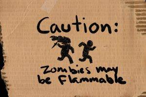 zombies, Advertisements, Humor, Cartoon, Fire, Running
