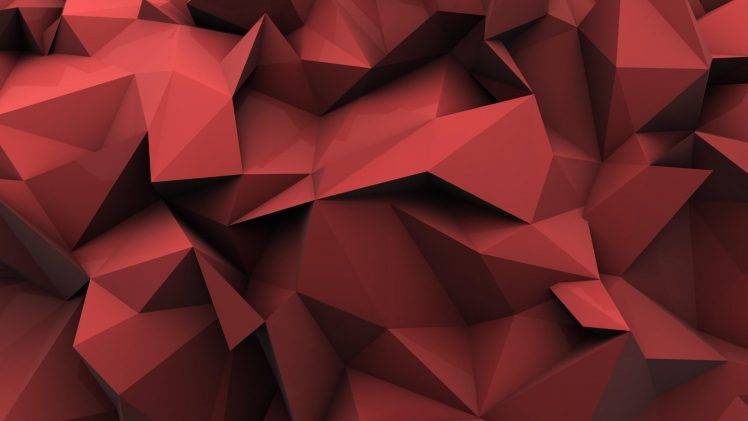 minimalism, Red, Low Poly, Abstract, Digital Art, Reflection HD Wallpaper Desktop Background