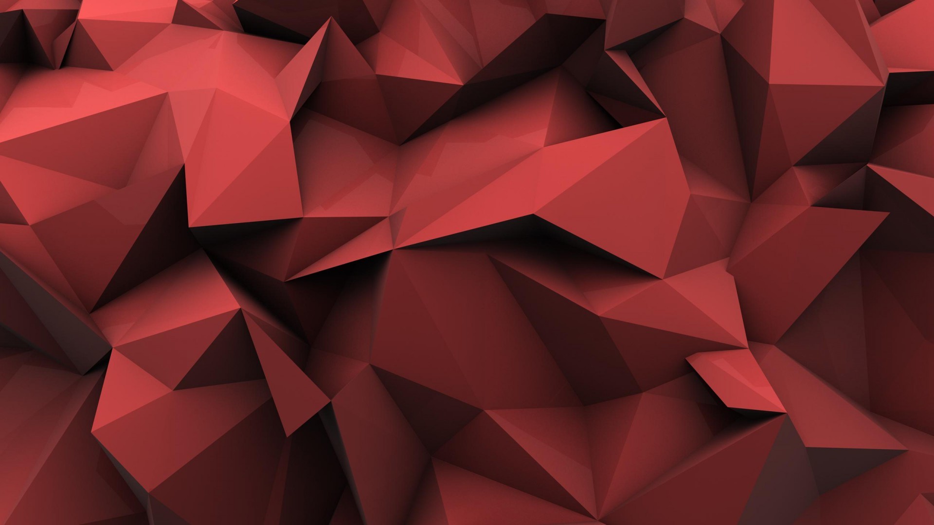 minimalism, Red, Low Poly, Abstract, Digital Art, Reflection Wallpaper