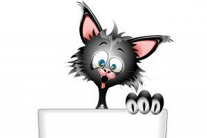 minimalism, Digital Art, White Background, Animals, Cat, Tongues, Laptop, Vectors